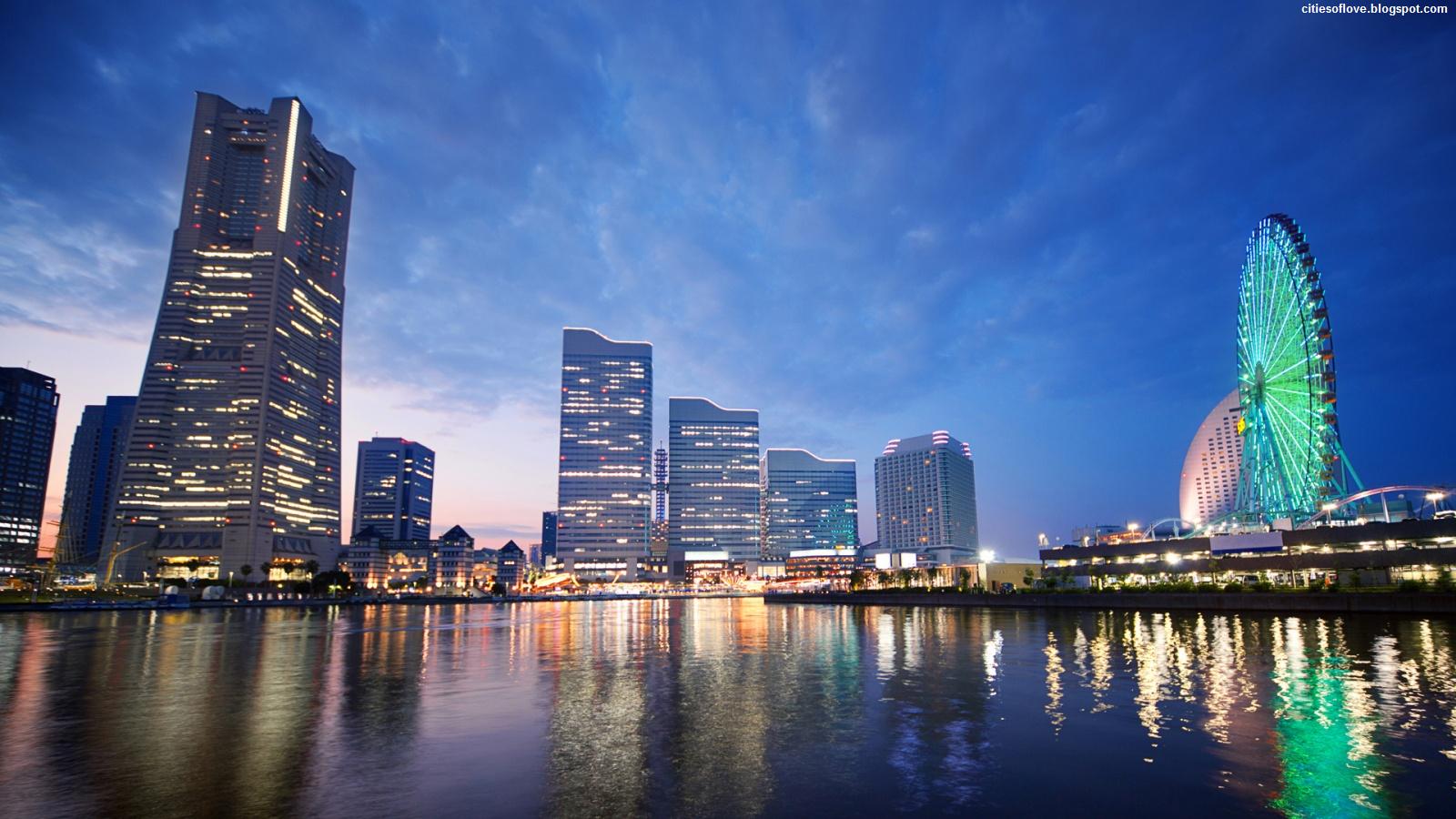 Yokohama Japanese Harmonic City Night View Sunset In Japan Asia Hd