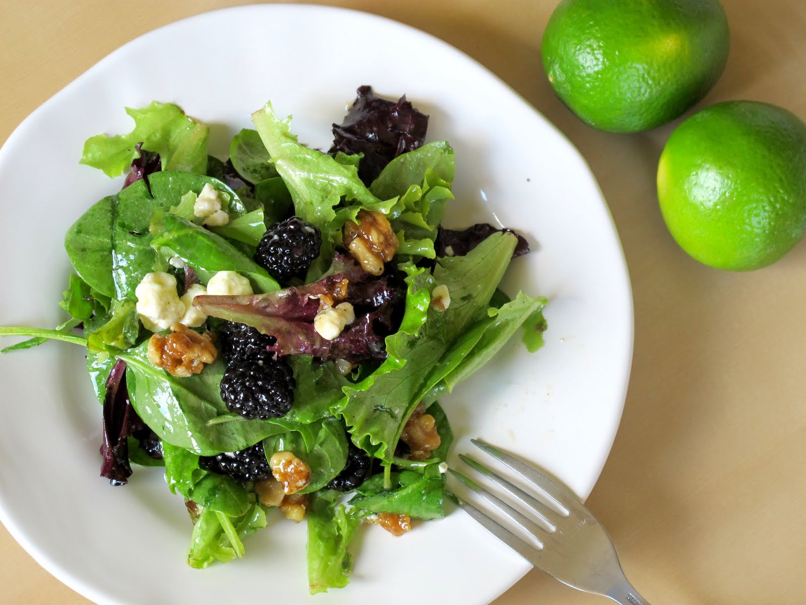 A Toast to Taste Mixed Greens Salad with Blackberries, Candied Walnuts