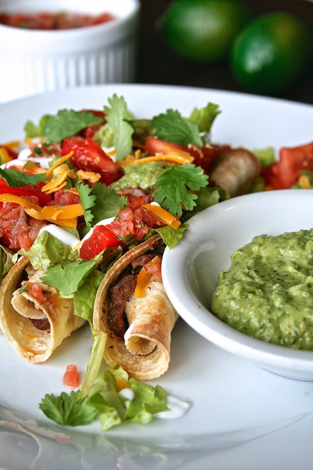 Oregon Transplant Black Bean Flautas with Avocado Dipping Sauce