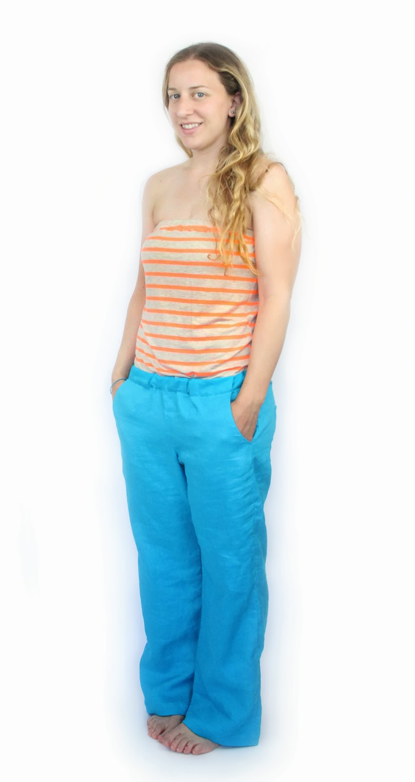 Zipper Teeth Linen Knit Pants Romper