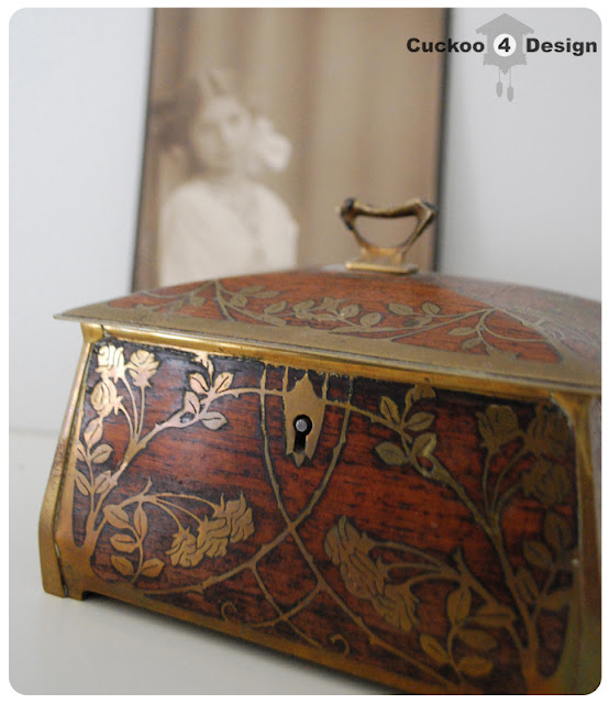 antique 1930 brass and wood carved jewelry box antique 1930 brass and wood carved jewelry box