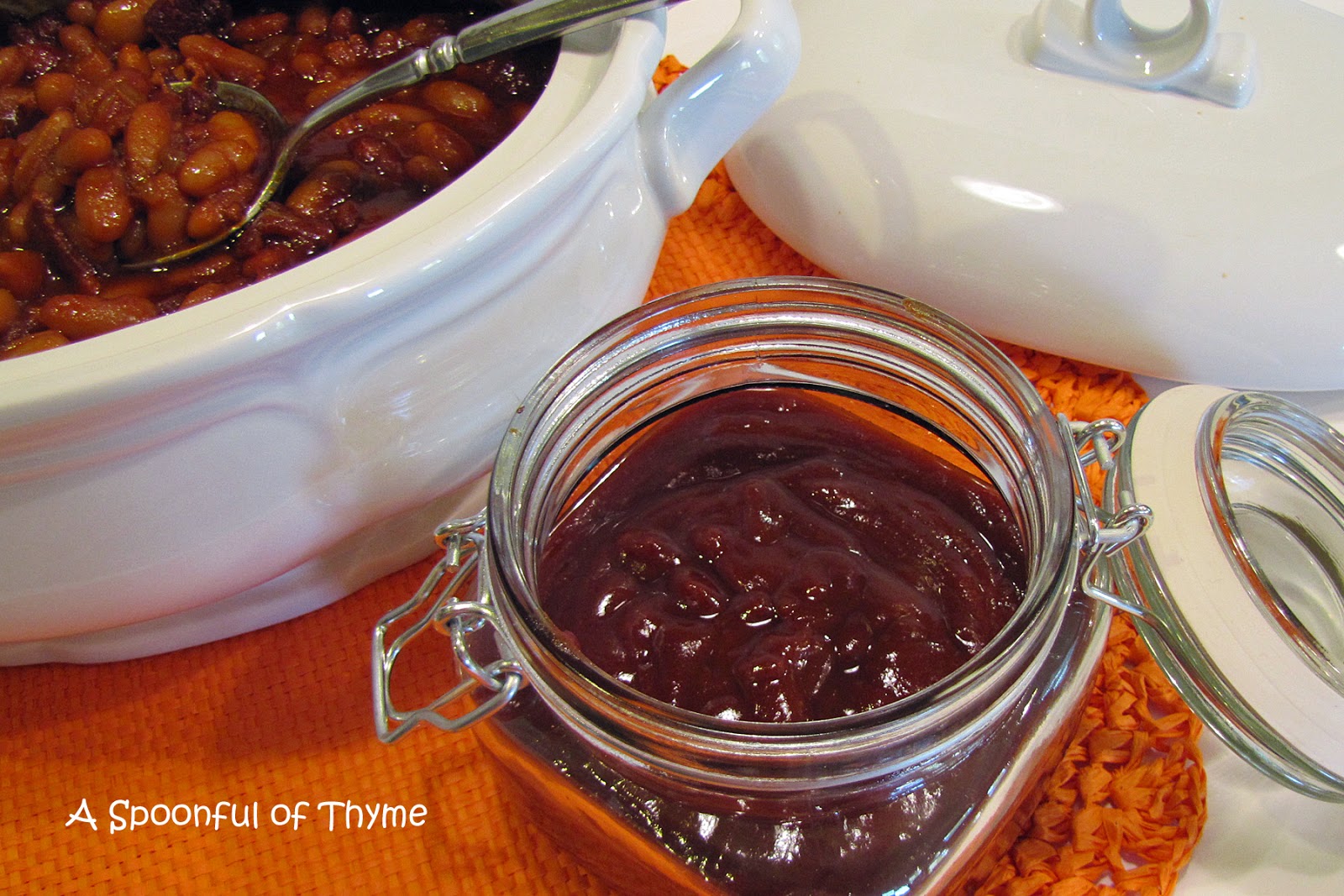 A Spoonful of Thyme Chipotle BBQ Baked Beans