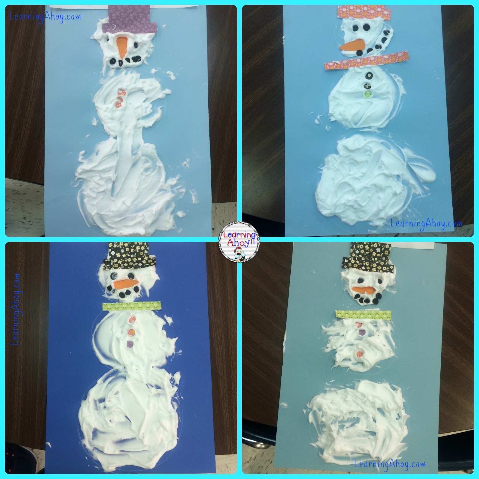 Learning Ahoy Shaving Cream Snowman