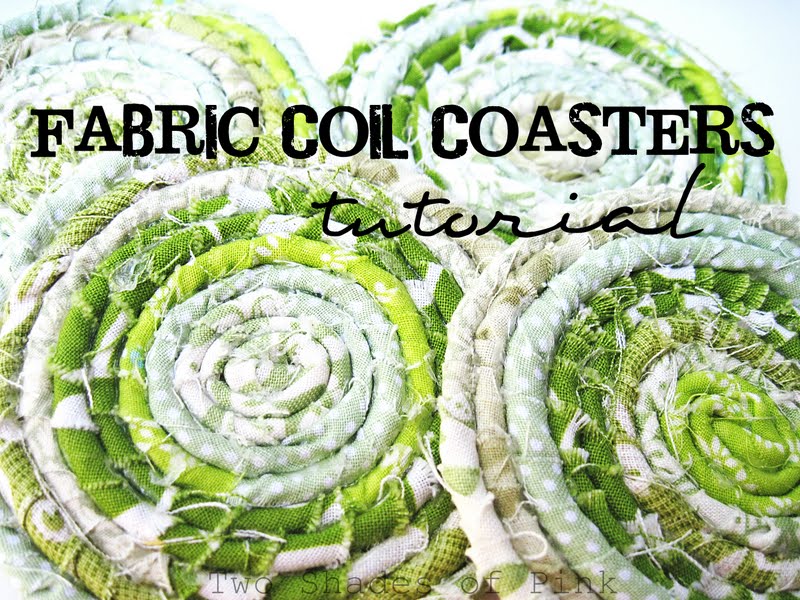 Two Shades of Pink Fabric Coil Coasters I ♥ Green!