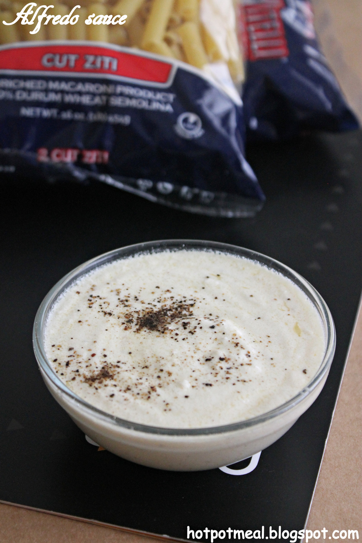 Hot pot cooking Alfredo & Zitti sauce