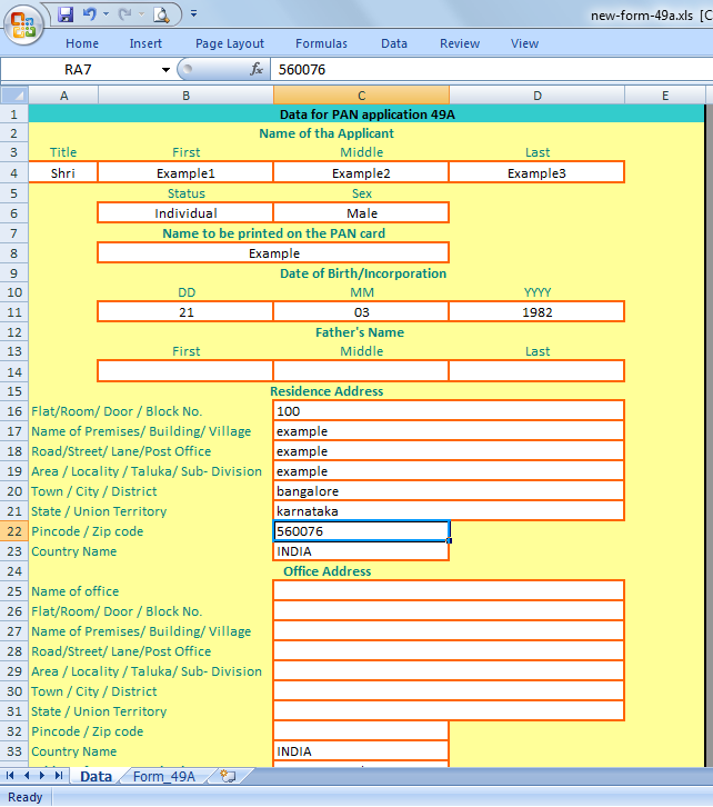 Form 49b in excel format free download