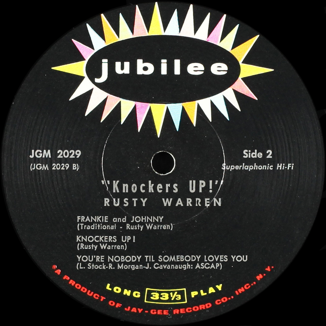 Vintage Standup Comedy Rusty Warren Knockers Up 1962