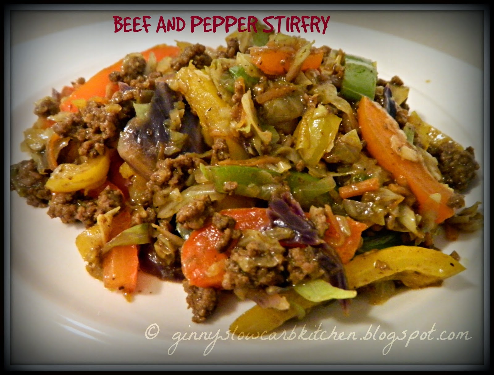 Ginny's Low Carb Kitchen BEEF AND PEPPER CURRY STIRFRY