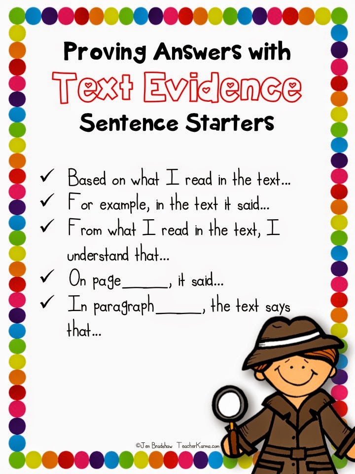 FREE:  Close Reading Strategy and how to use sentence starters to promote text evidence.  TeacherKarma.com