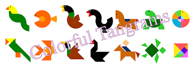 Tangram; plane; shapes; 2D; parrot; turtle; horse; swan; duck; fish