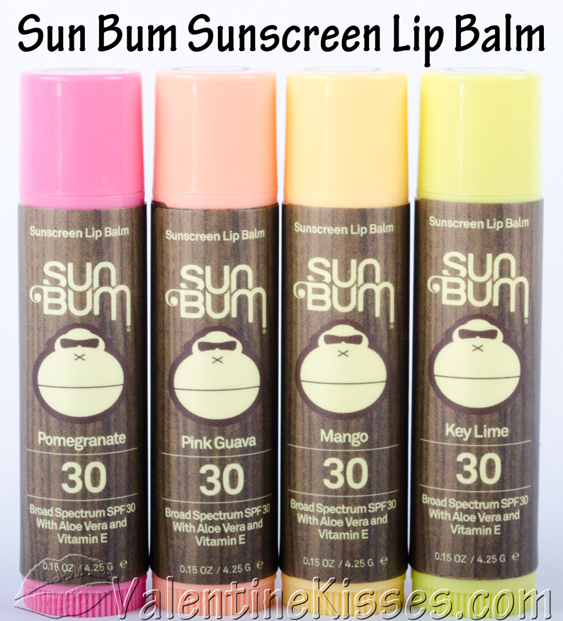 Valentine Kisses Sun Bum Sunscreen Lip Balm 4 flavors pics, review