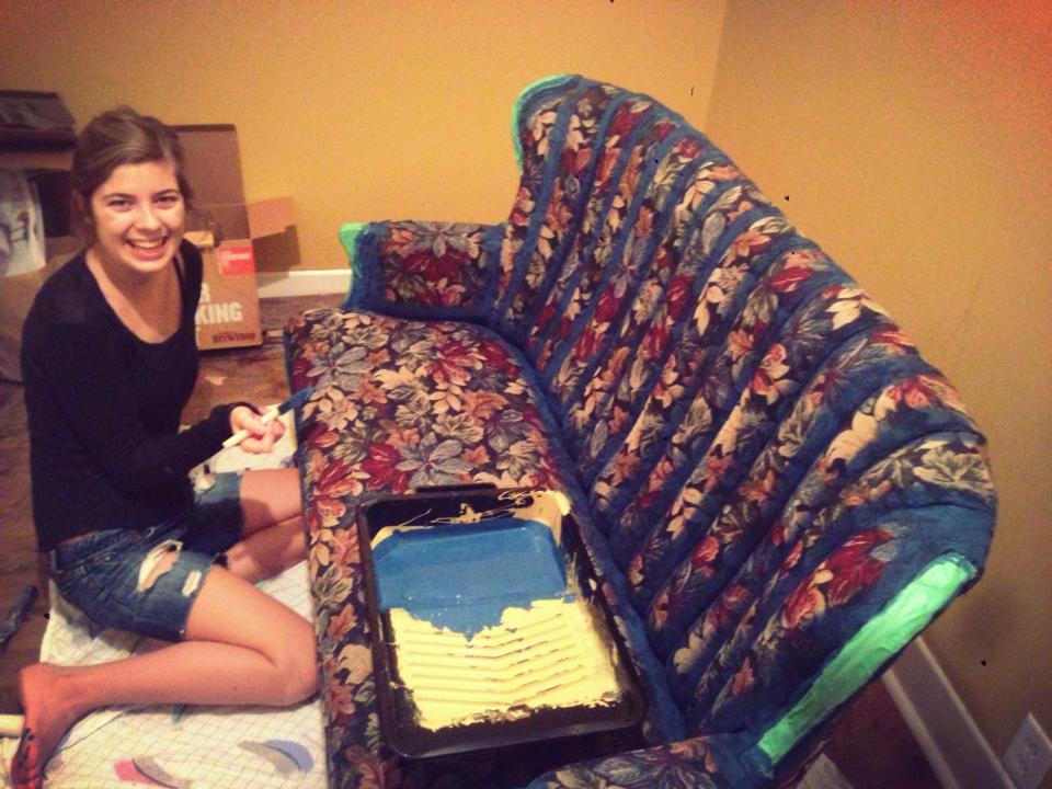 quiet moments How I Painted My Fabric Couch