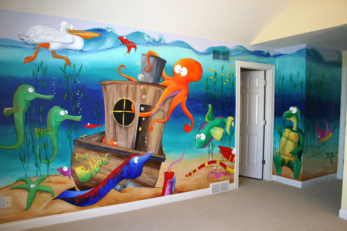 Wall Decal Quotes: Wall Mural Ideas For Kids Under The Sea....