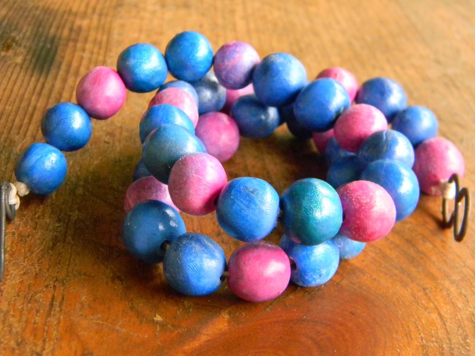 Artistic Endeavors 101 Blue and Pink Wrap Bracelet