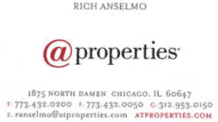 Anselmo @properties business card,