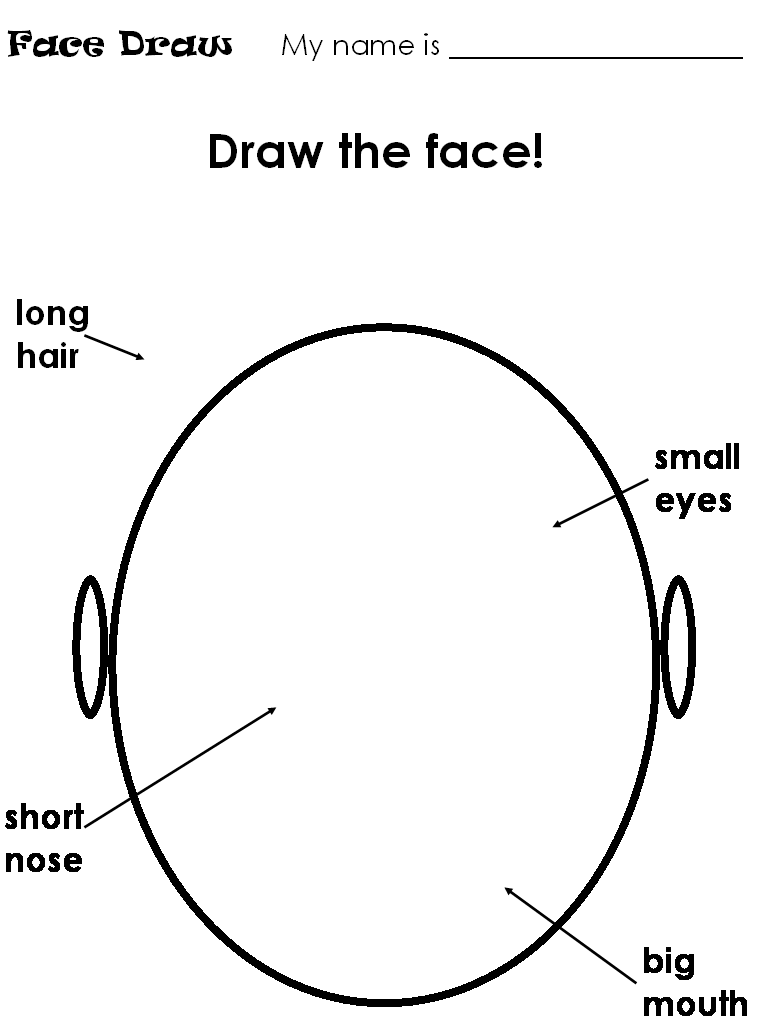 Fichas de inglés Ficha Face 7 Draw the face
