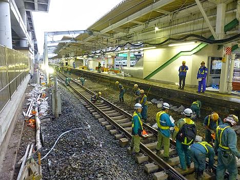 日暮里駅ホーム拡幅工事前