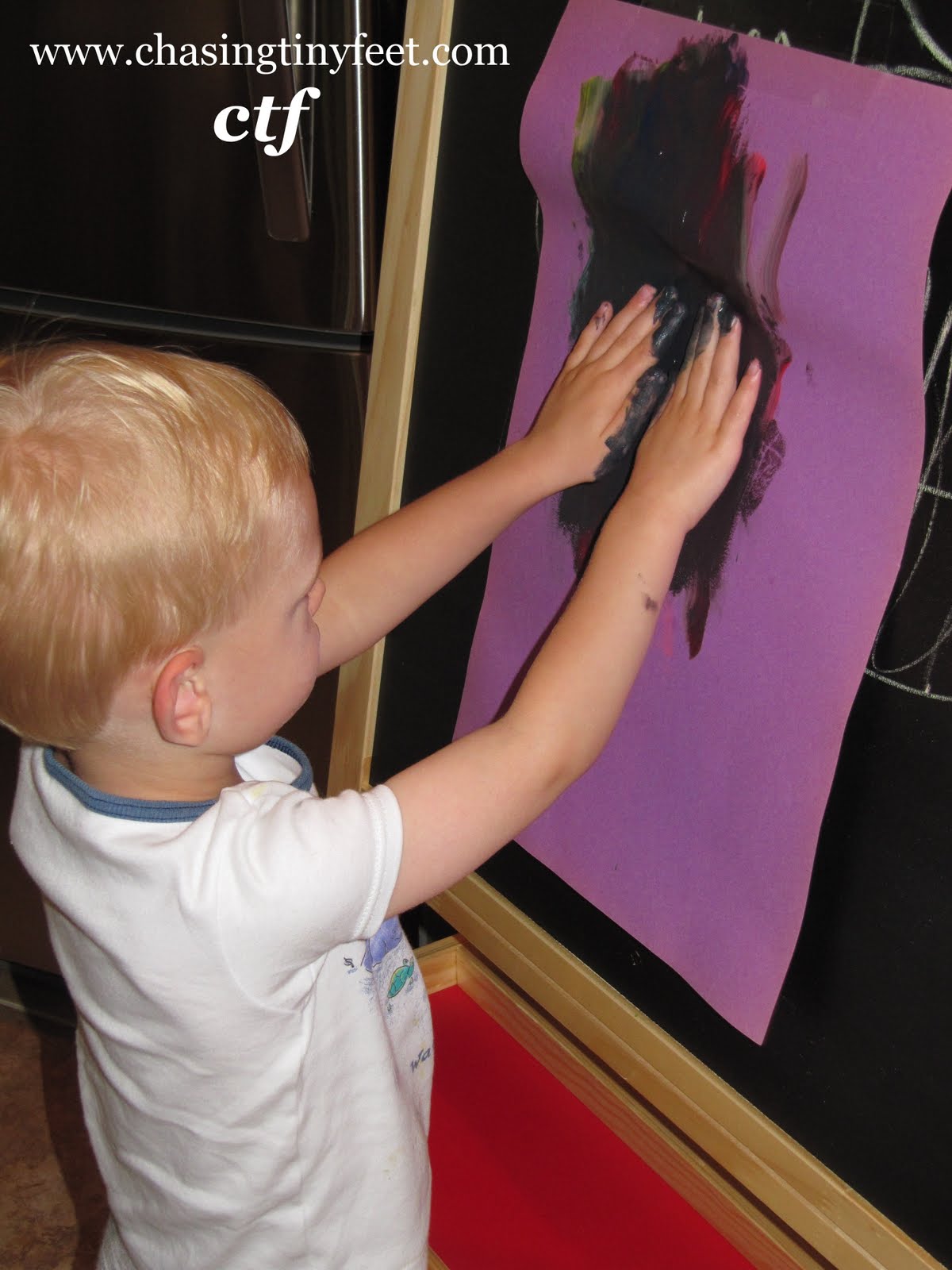 Chasing Tiny Feet Traditional Finger Paint and Flour Finger Paint Recipe
