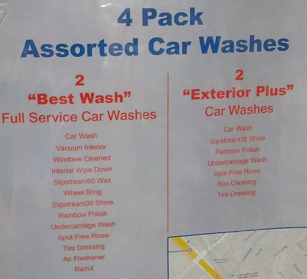 Jack's Car Wash 4 Pack of Assorted Car Washes Costco Weekender