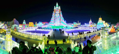 Lanterns, CarvingsIce, Festival, Offbeat, Light, China, Harbin, International, Snow, Heilongjiang, Province, 2014, Opening, Art, Creation, People, Feature, 