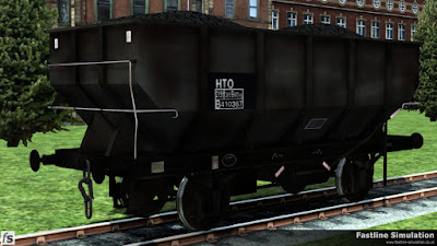 Fastline Simulation: At a point somewhere near the end of its working life this dia. 1/141 HOT 21T coal hopper is seen with very little grey paint remaining and a partially boxed data panel with HTO TOPS code.