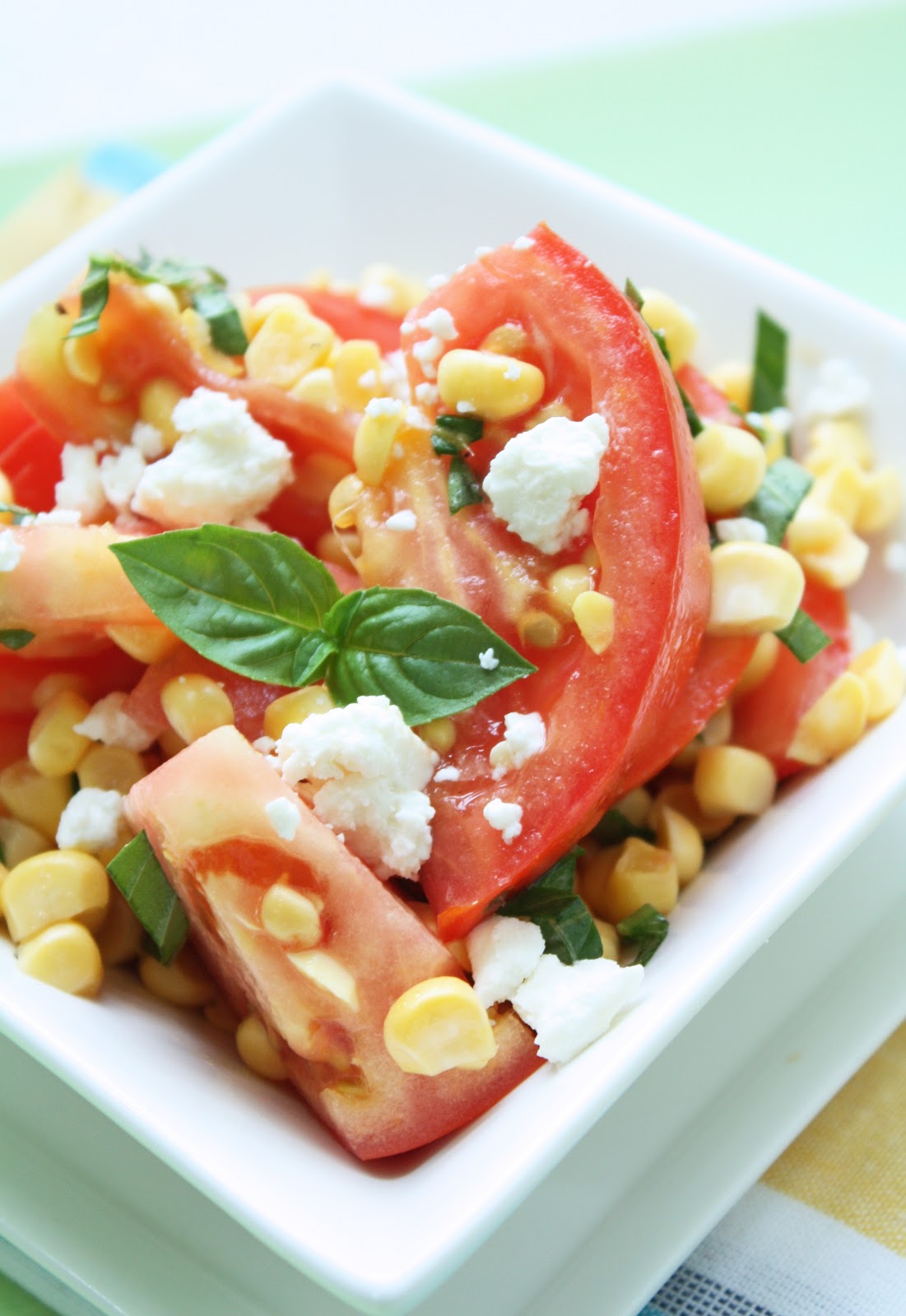 Fresh Corn & Tomato Salad w/ Goat Cheese I Breathe I'm Hungry