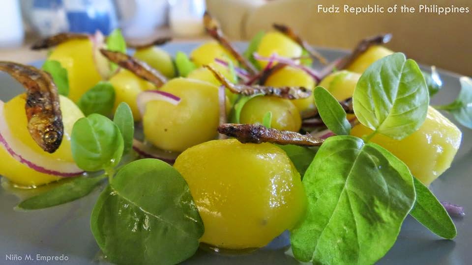 Pagkaing Pinoy Tuyong Dilis, Spinach and Potato Salad Recipe