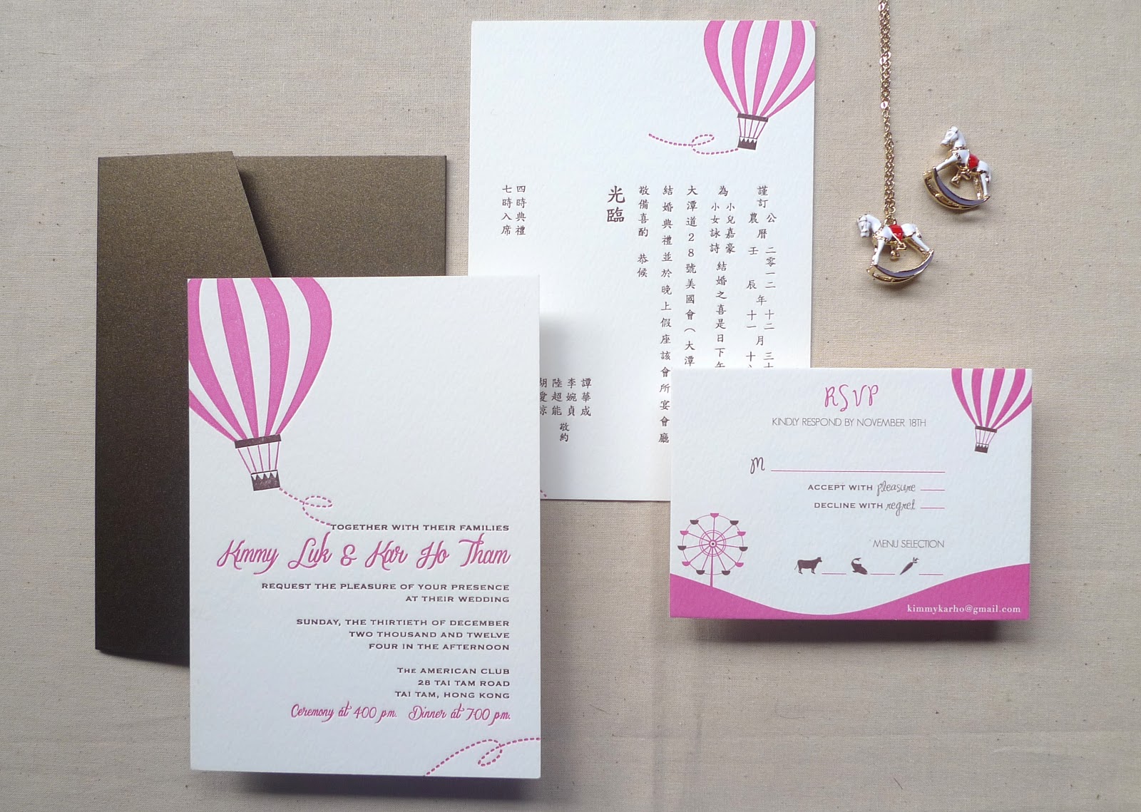 Kalo Make Art Bespoke Wedding Invitation Designs "Fly with Us" Bespoke