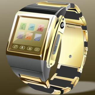 gold phone watch