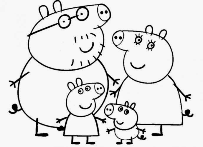 Desenhos de Família Peppa Pig para Colorir e Imprimir 