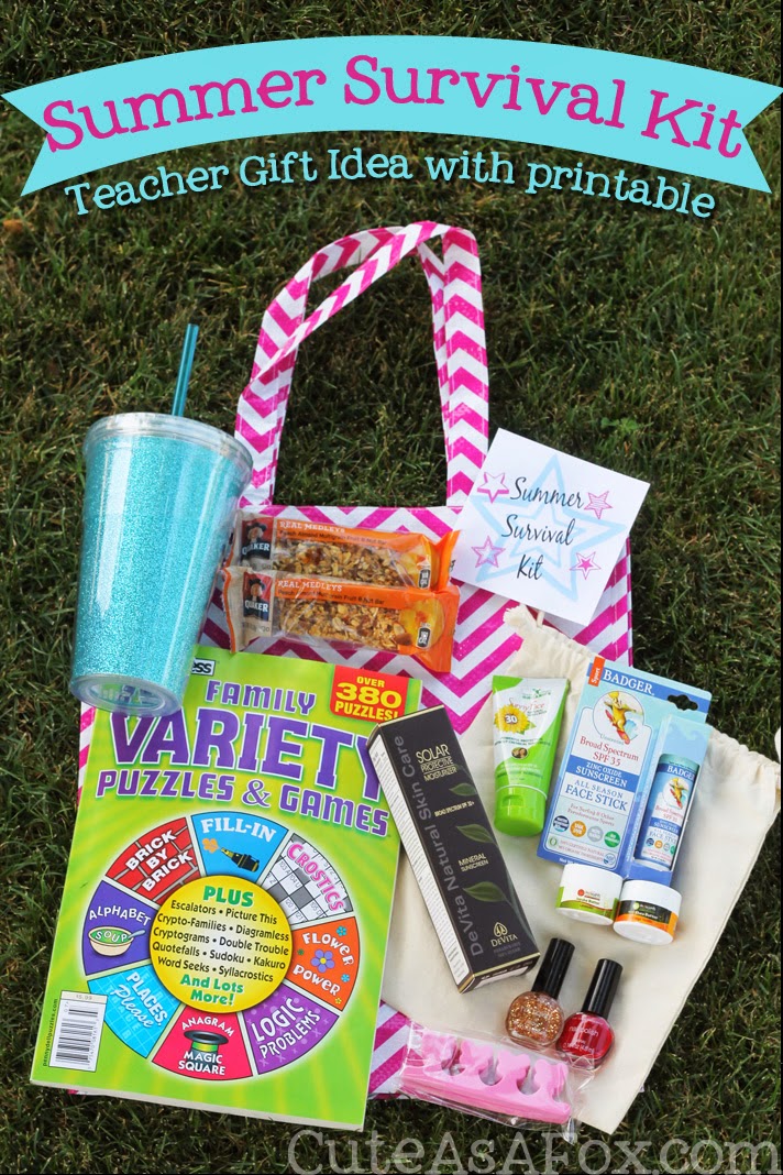 Summer Survival Kit Teacher gift with printable