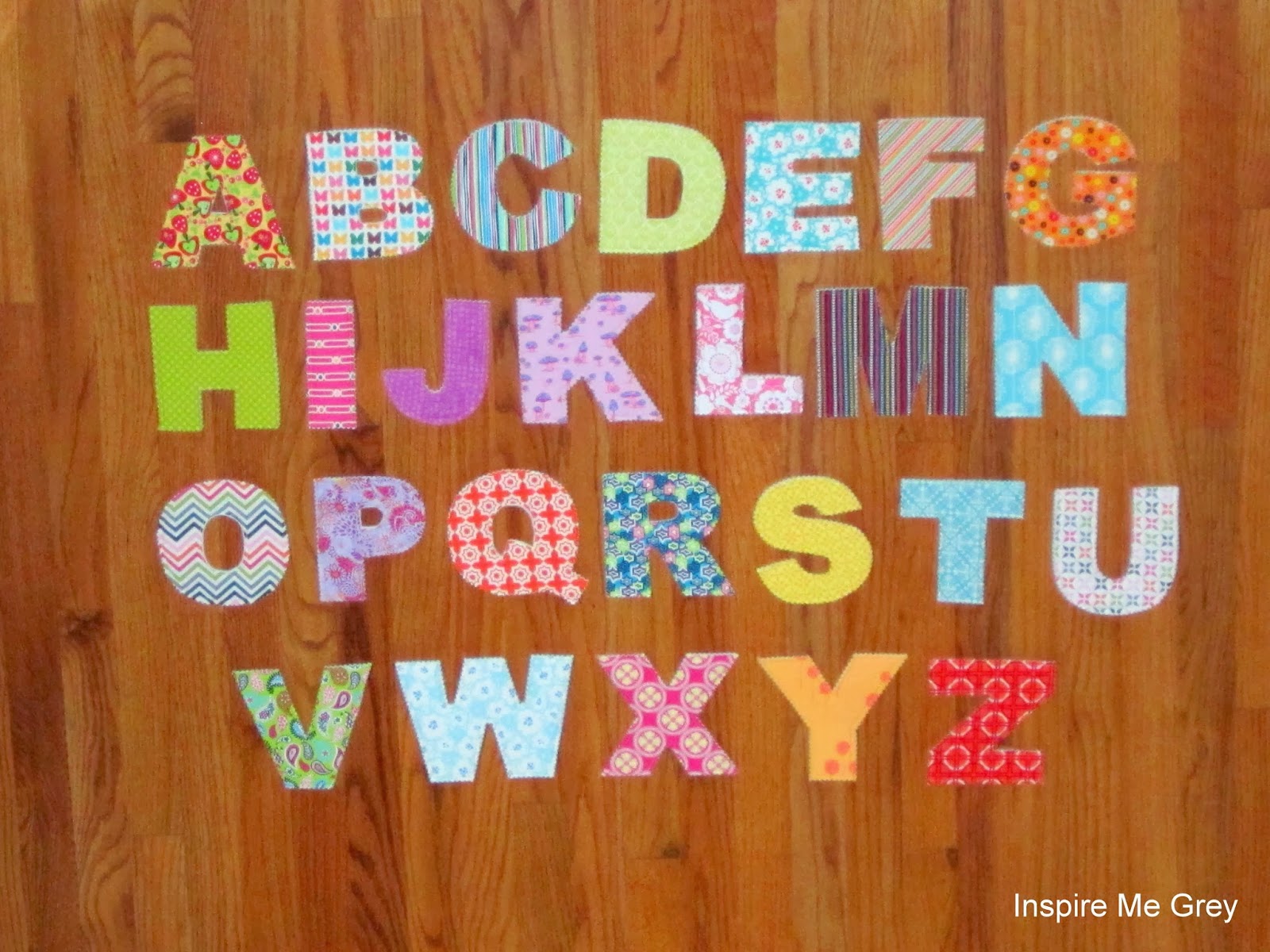Inspire Me Grey: DIY Fabric Alphabet Letters