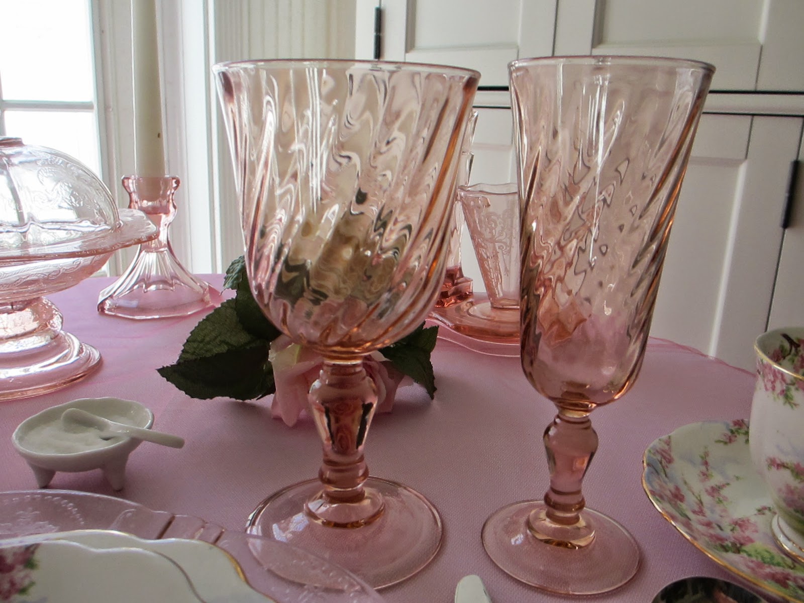 Pink American Sweetheart Depression Glass Cup and Saucer