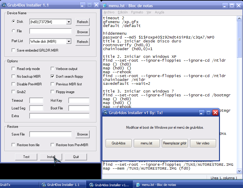 grub4dos exe инструкция