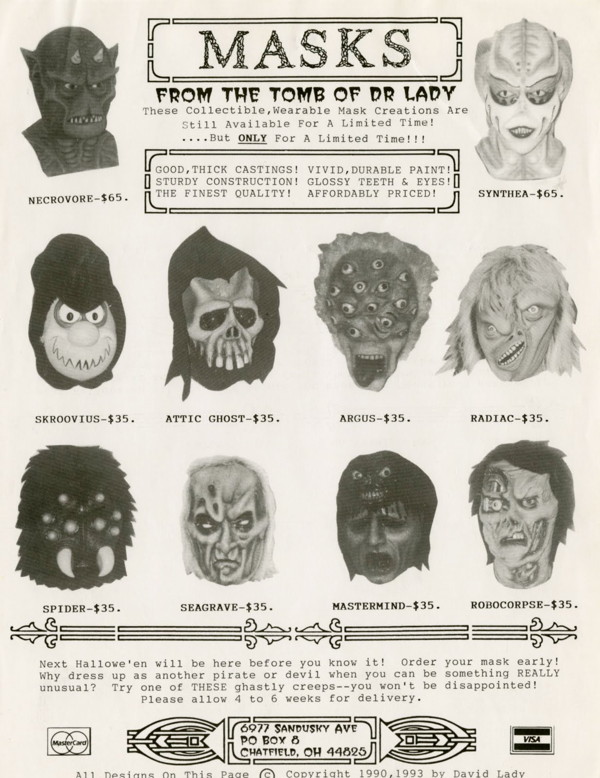 Monster Masks from the Tomb of Dr. Lady Blood Curdling Blog of