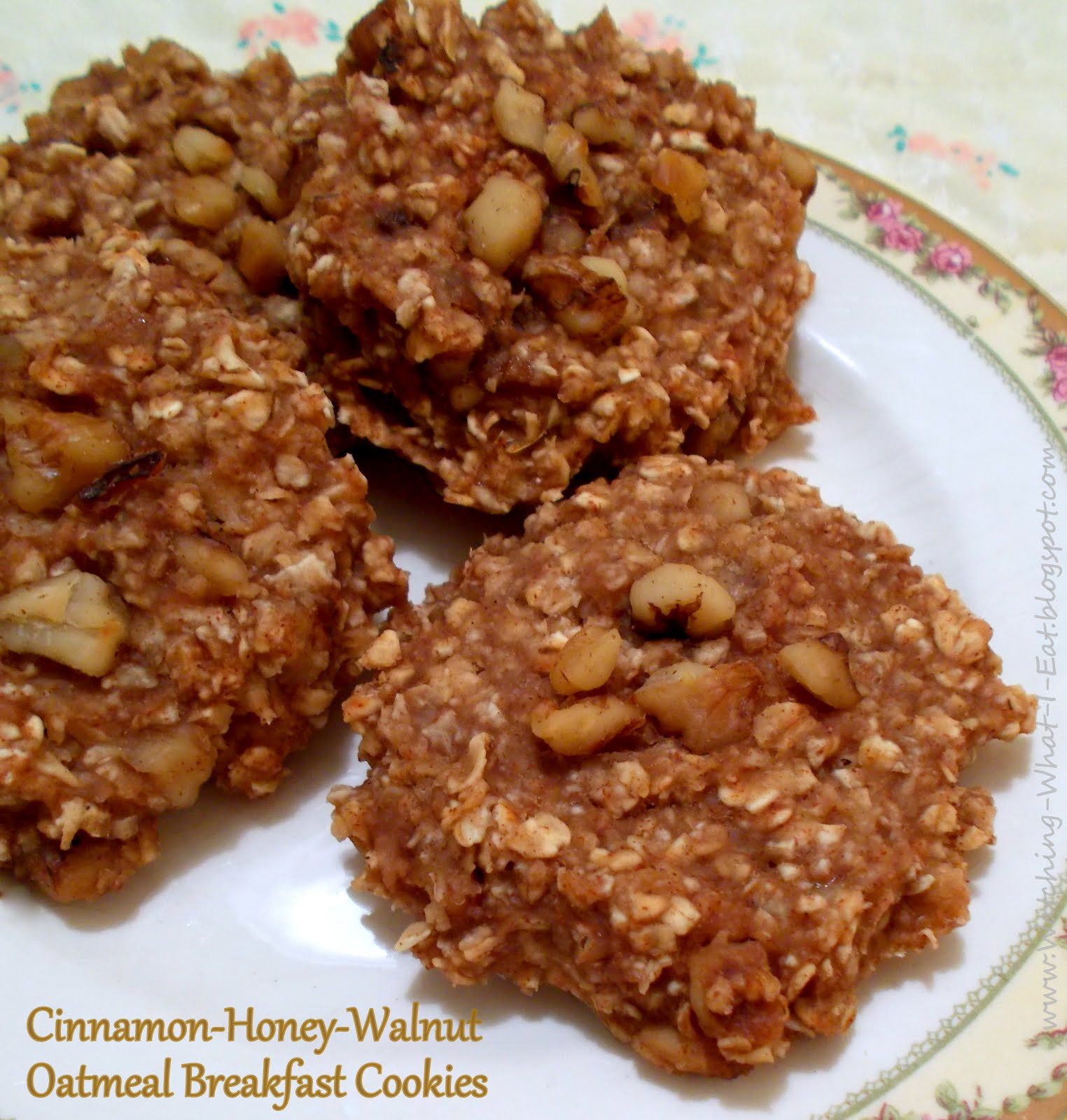 Watching What I Eat CinnamonHoneyWalnut Oatmeal Breakfast Cookies