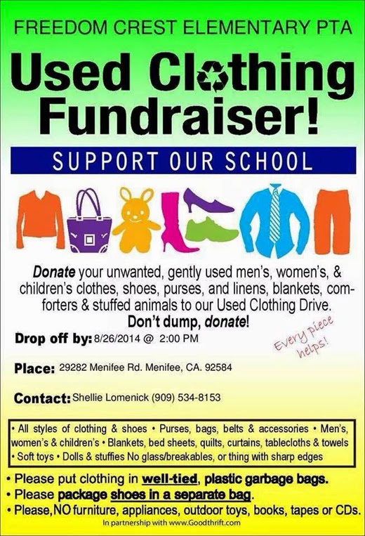 Freedom Crest Elementary Holds Used Clothing Fundraiser Menifee 24/7