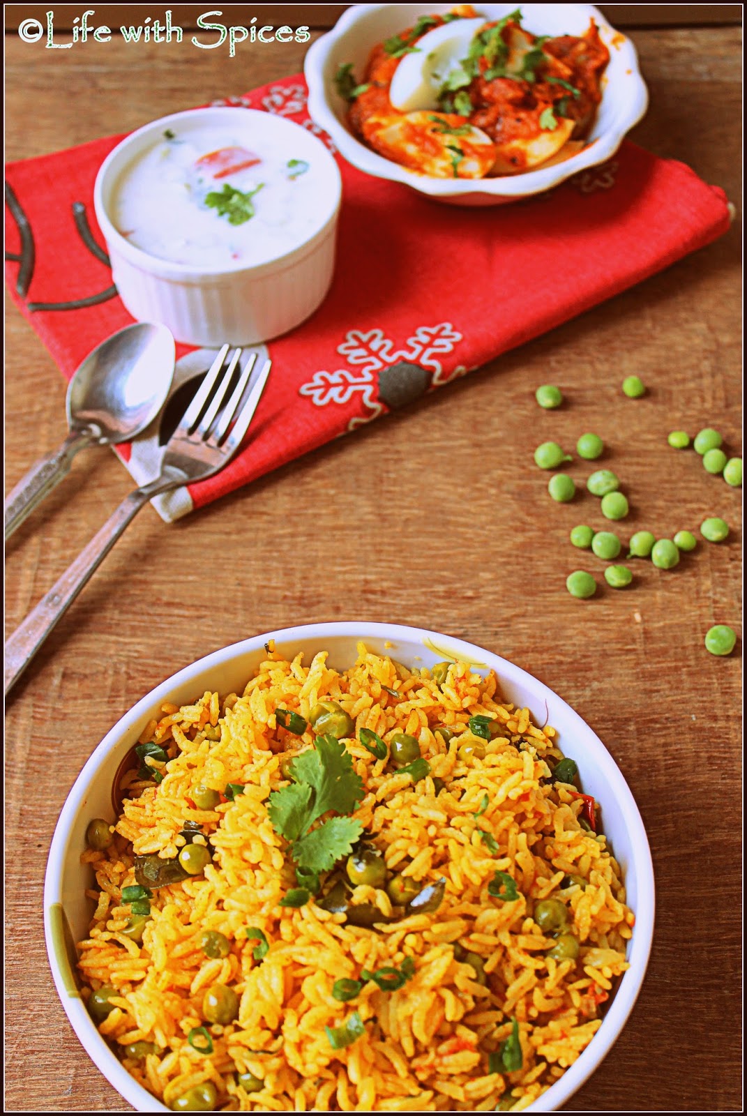 Life with spices GREEN PEAS MASALA RICE One pot meal