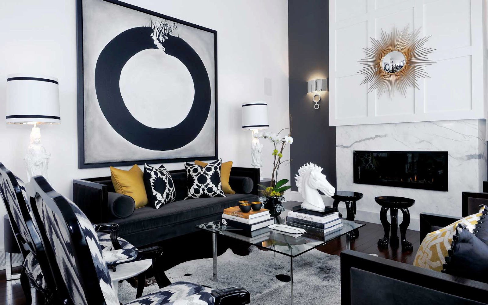 TG interiors Classic Black and white Decor.