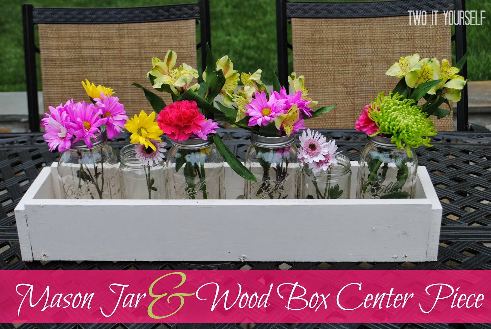 DIY Flower Centerpiece in Wood Box
