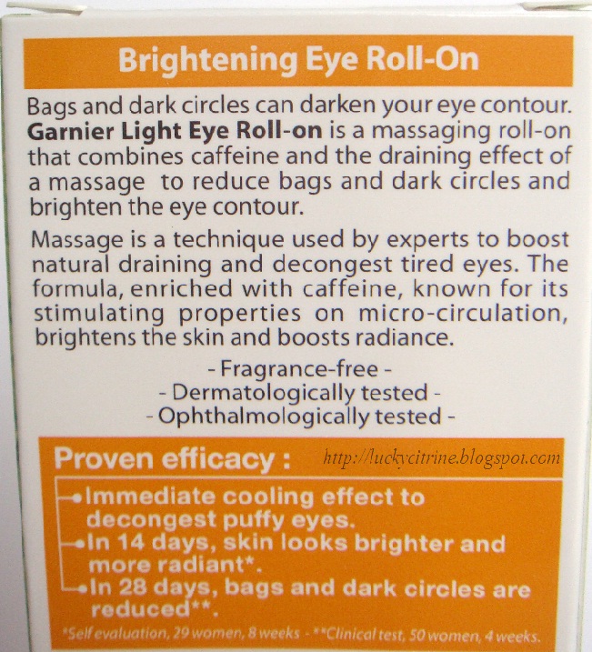 Lucky Citrine Garnier Light Brightening Eye RollOn