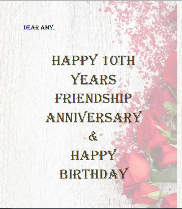 Happy 10 Years Friendship Anniversary Jemima Jennee