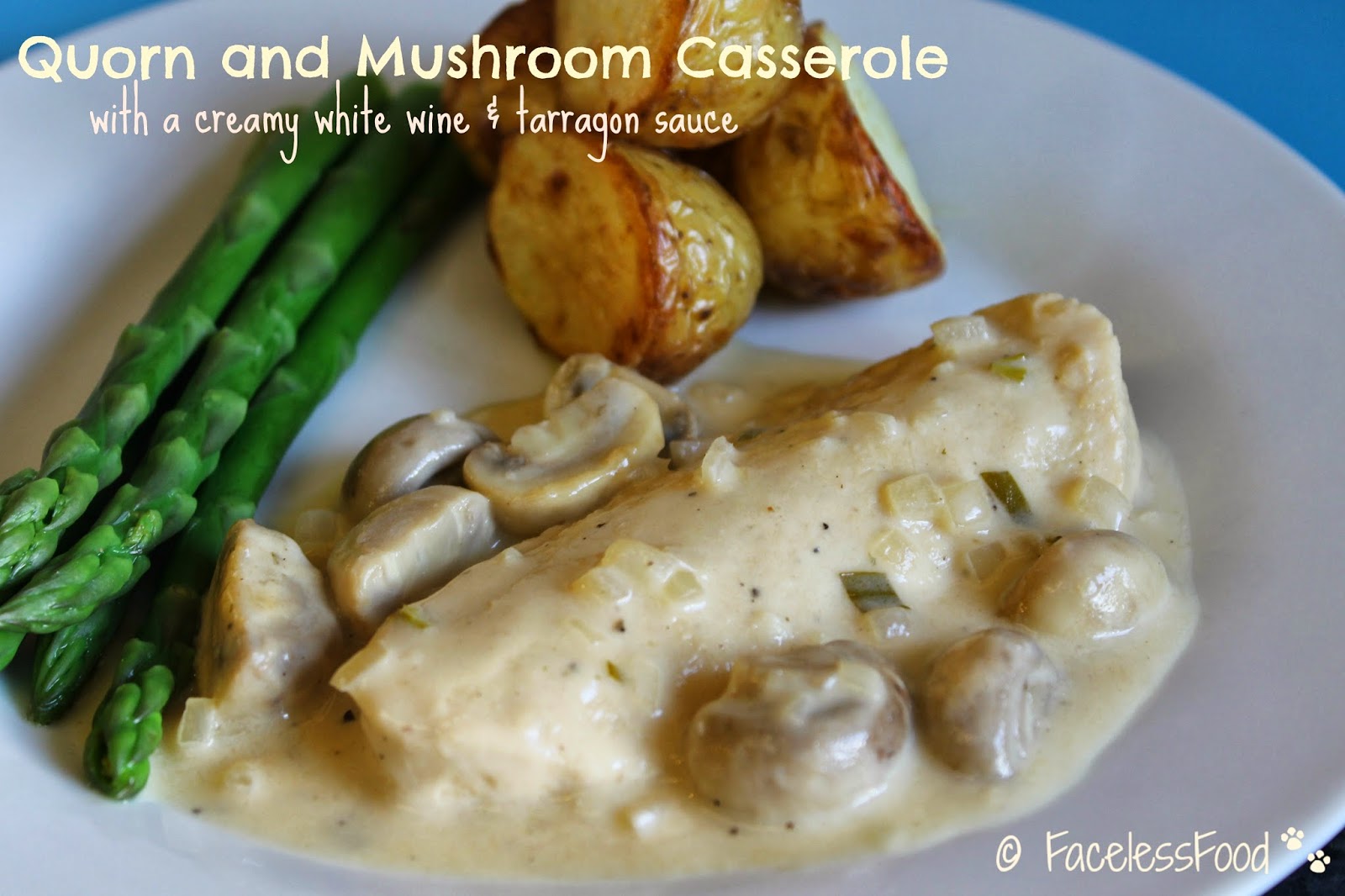 We Don't Eat Anything With A Face Quorn and Mushrooms in a White Wine