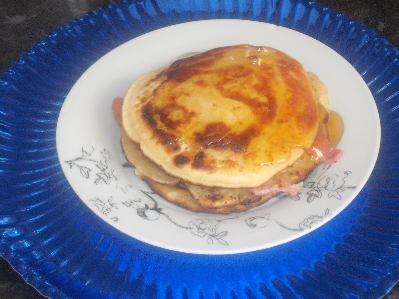 Nigella's American pancakes with crispy bacon and golden syrup. Charlene Flash