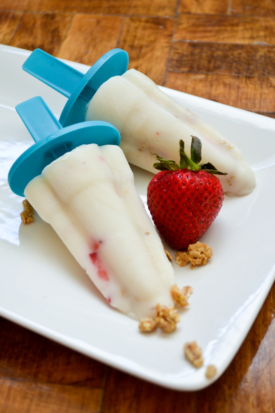 Easy Strawberry Yogurt Granola Popsicles She Bakes Here