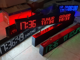 PROMO ... RUNNINGTEXT & JADWAL SHALAT uk 20 x 132 Cm. MERAH DAN HIJAU, HARGA sangat TERJANGKAU