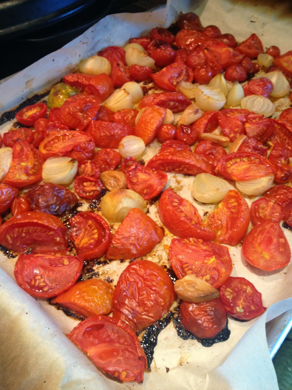 Janine's Real Food Recipes Oven Roasted Tomato, Onion and Garlic Sauce