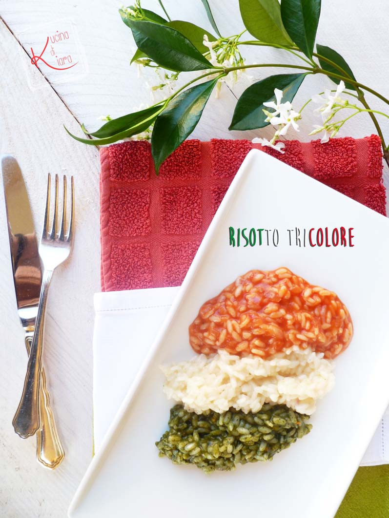 Risotto tricolore per L'Italia nel Piatto Kucina di Kiara
