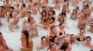 Icelanders enjoying a geothermal experience
