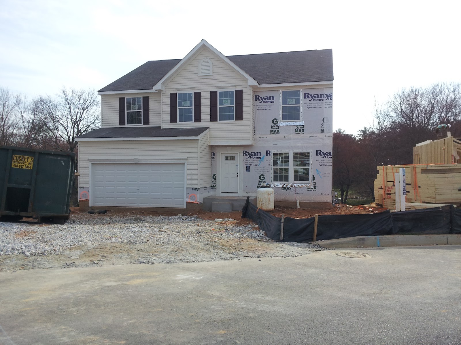 Ryan Homes Take 2 Rome Model 2012 Siding & Shutters no stone yet